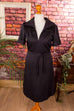 70s Schlagerkleid schwarz bunt Tupfen