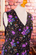 70s Kostüm Weste + Rock schwarz lila