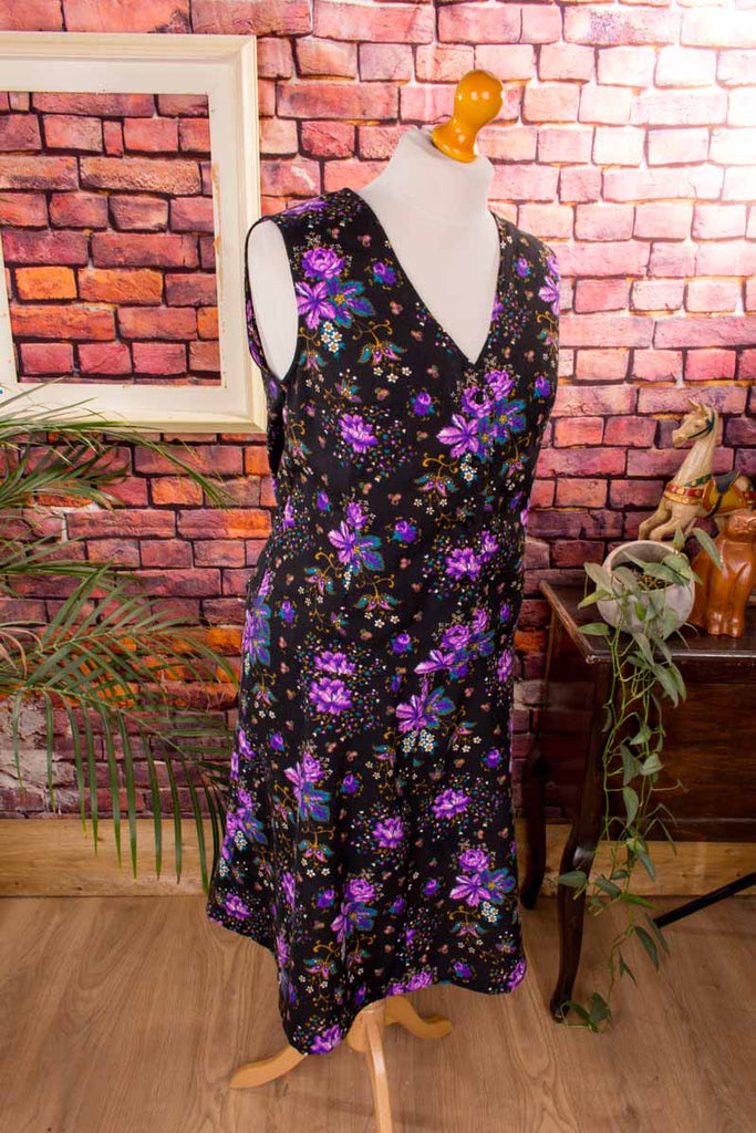 70s Kostüm Weste + Rock schwarz lila