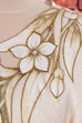Boho Pullover creme Blättermuster