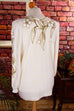 Boho Pullover creme Blättermuster