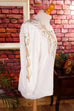 Boho Pullover creme Blättermuster