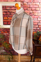ausgefallene 80s Bluse braun kariert