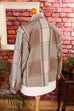 ausgefallene 80s Bluse braun kariert