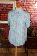 Vintage Blümchen Bluse hellblau