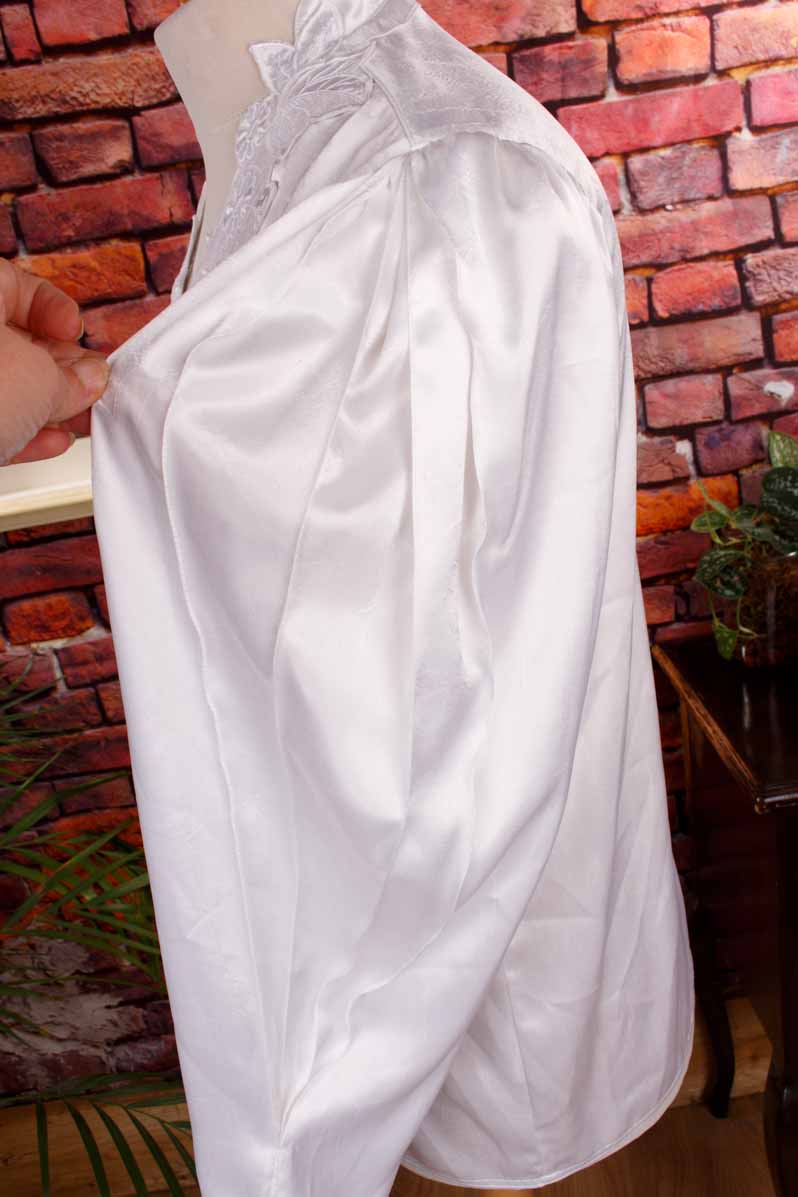 80s Bluse weiß Satin