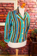 70s Disco Streifen Blazer Bluse