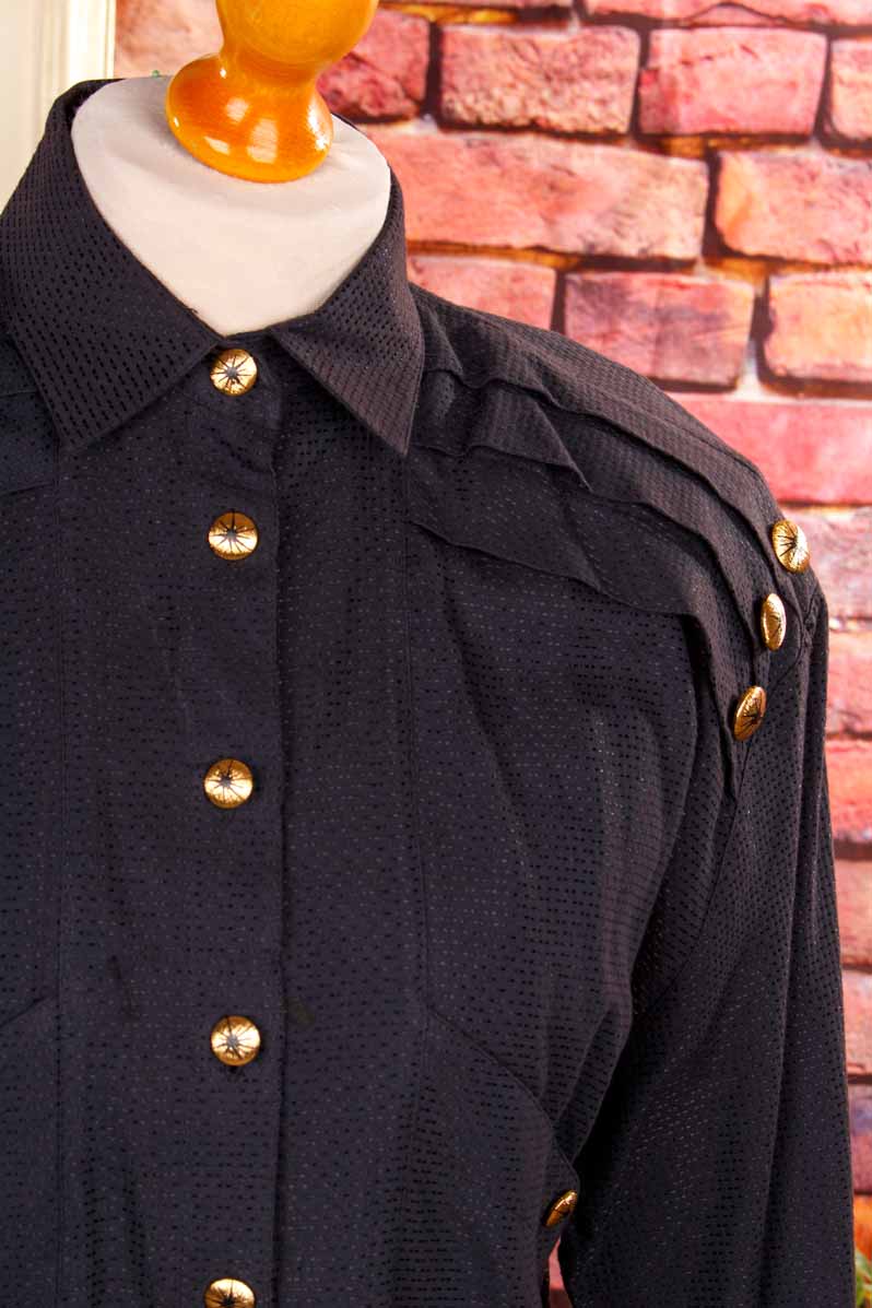 extravagante Bluse schwarz gold