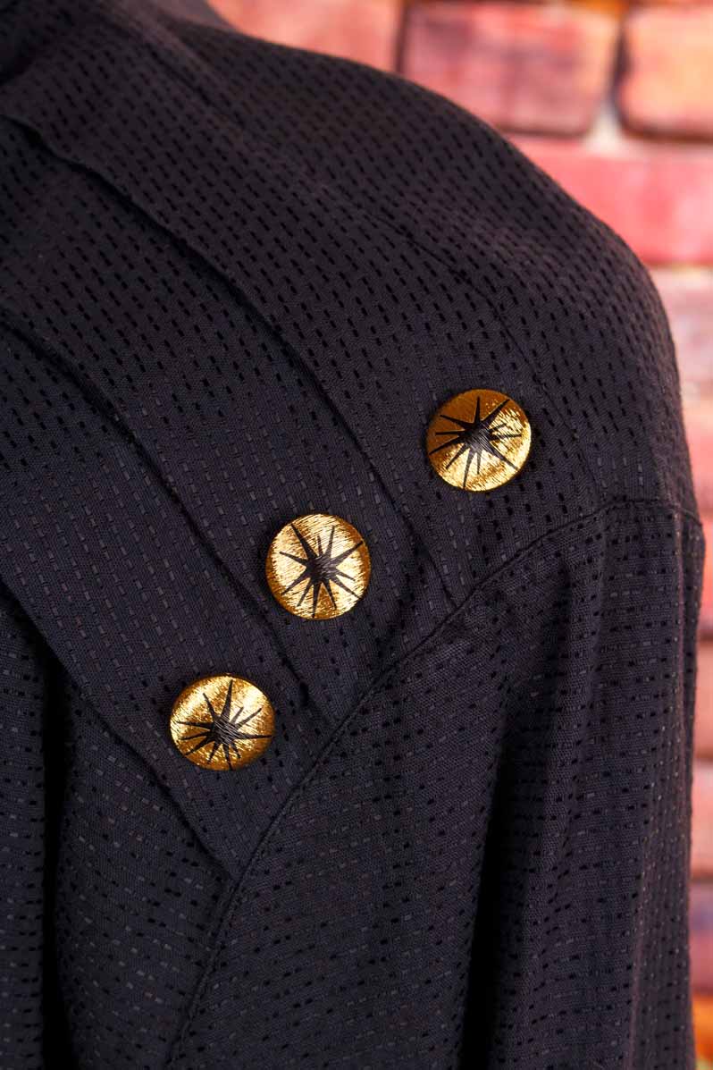 extravagante Bluse schwarz gold