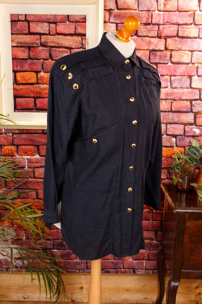 extravagante Bluse schwarz gold