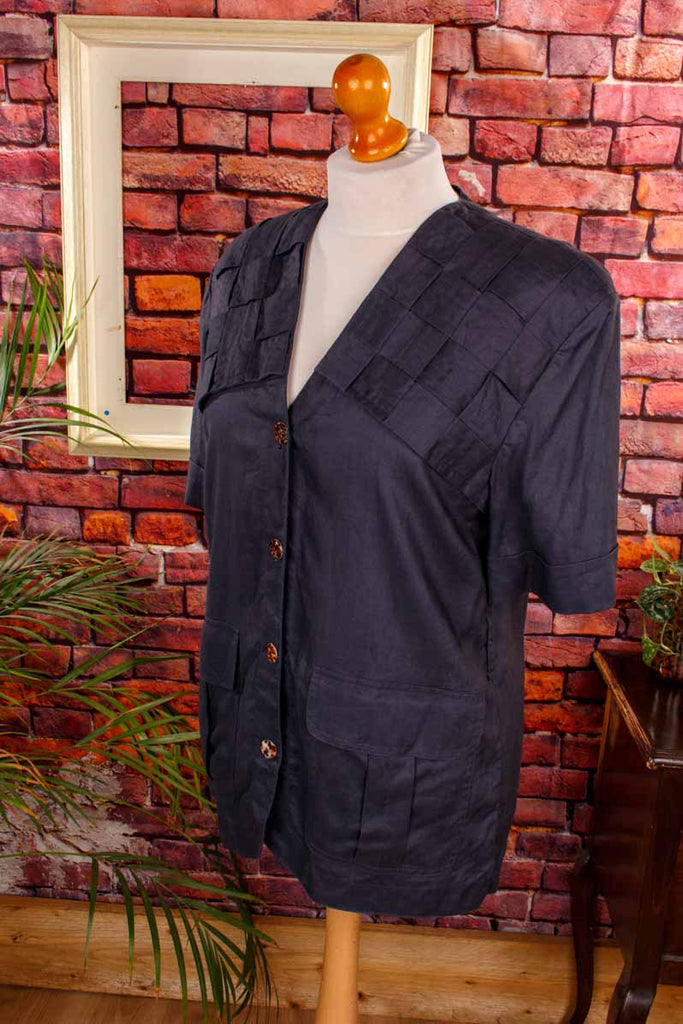 Leinen Bluse anthrazit