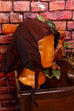 Mantel mit Kopftuch weinrot