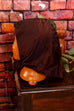 Mantel mit Kopftuch weinrot