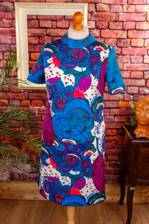 60s Discokleid leuchtend bunt