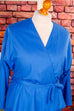 80er Jahre Wickelkleid blau