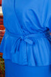 80er Jahre Wickelkleid blau