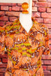 70s Schlagerkleid orange