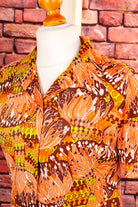 70s Schlagerkleid orange