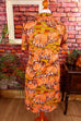 70s Schlagerkleid orange