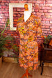 70s Schlagerkleid orange