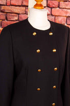 Vintage Wollkleid schwarz streng