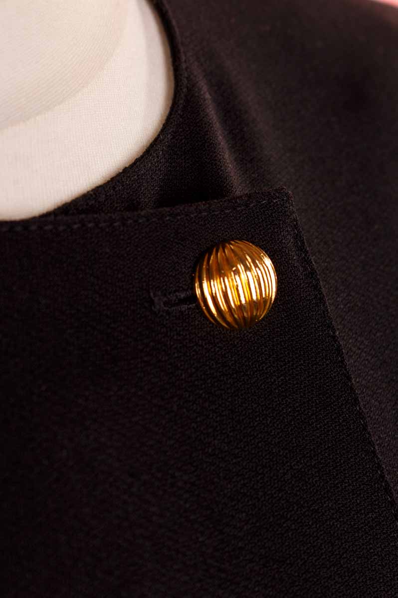 Vintage Wollkleid schwarz streng