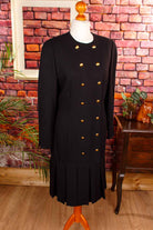Vintage Wollkleid schwarz streng