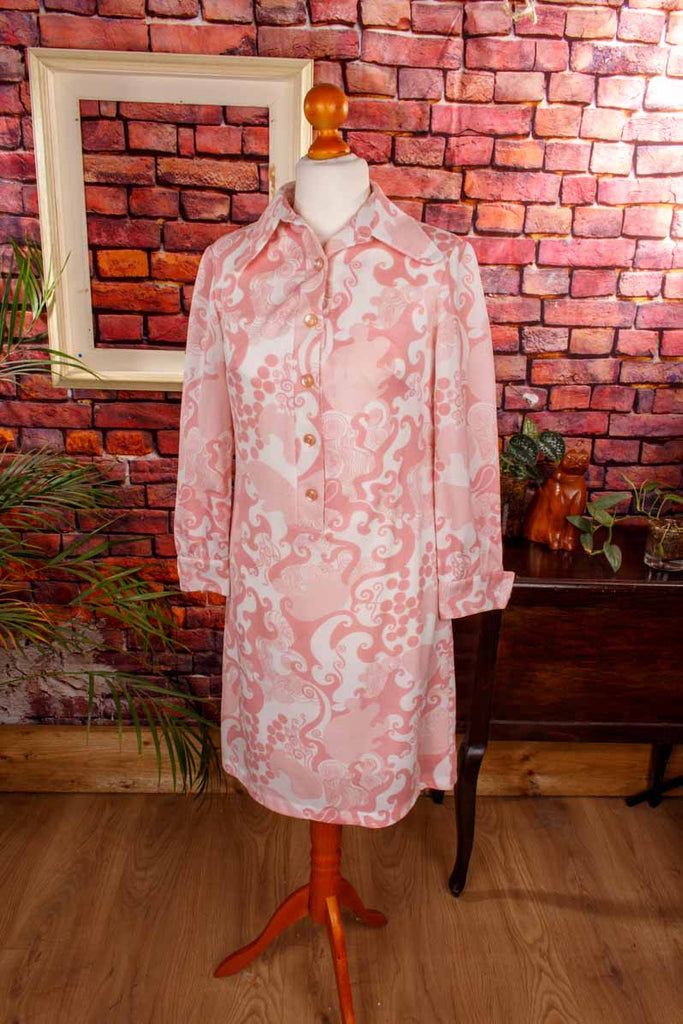 psychedelic 60s Disco Kleid rosa