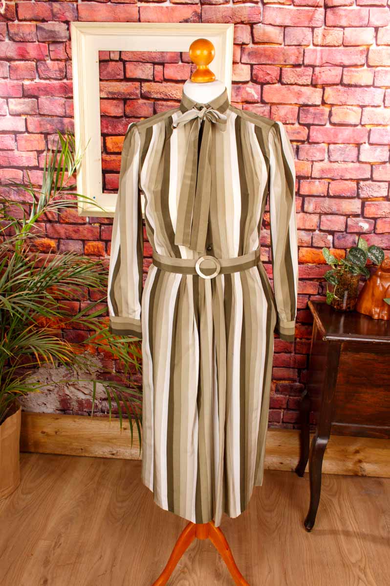 Louis Féraud Seidenkleid Streifen