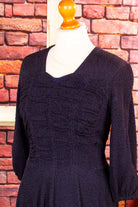 50s Tanzkleid Strukturstoff marine