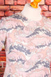 70s Wollmixkleid rosa gemustert