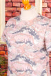 70s Wollmixkleid rosa gemustert
