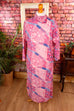 80s Hauskleid asymmetrisch pink
