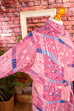 80s Hauskleid asymmetrisch pink