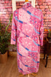 80s Hauskleid asymmetrisch pink