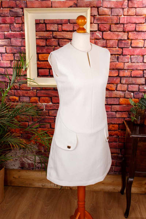 60s Disco Minikleid weiß