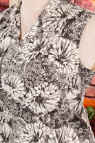 Stretchkleid schwarz weiß Blumen