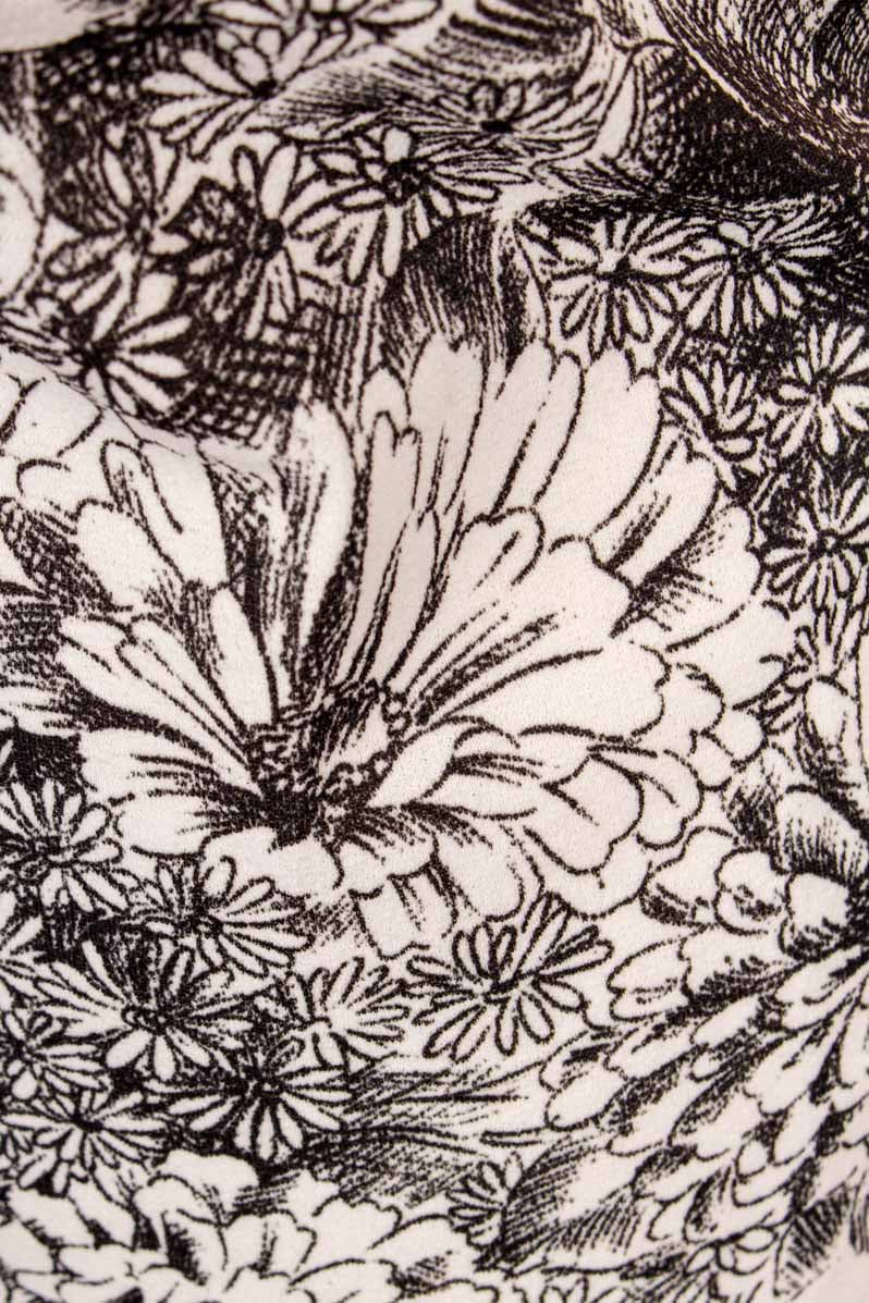 Stretchkleid schwarz weiß Blumen