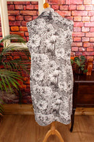 Stretchkleid schwarz weiß Blumen