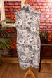 Stretchkleid schwarz weiß Blumen