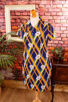 70s Disco Kleid bunt Streifen