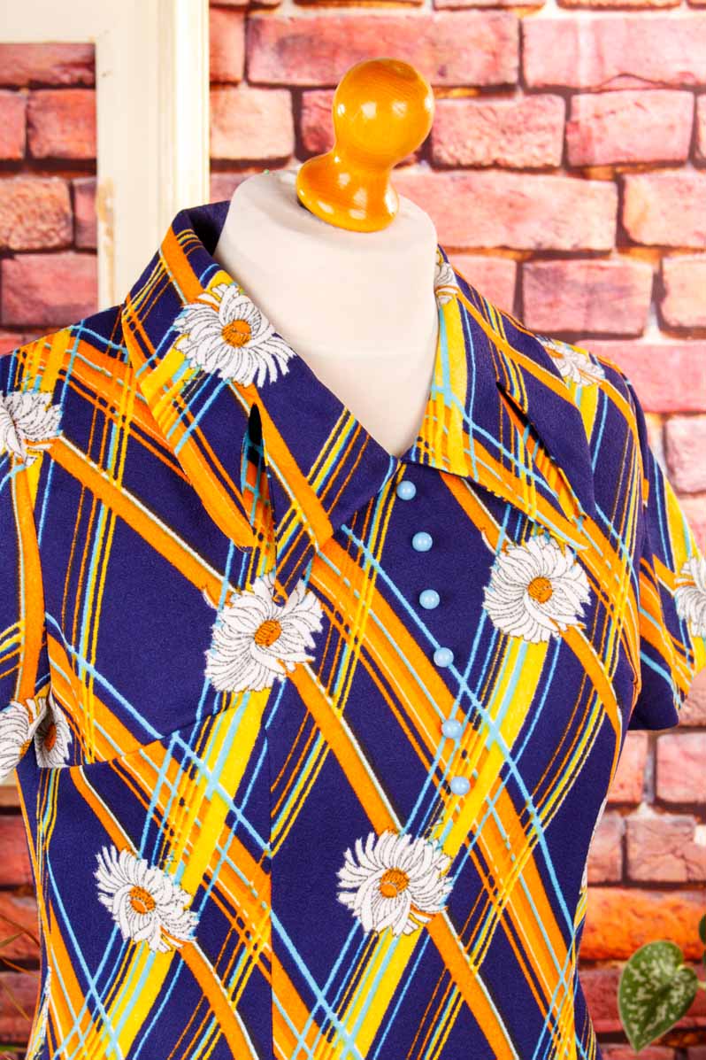 70s Disco Kleid bunt Streifen