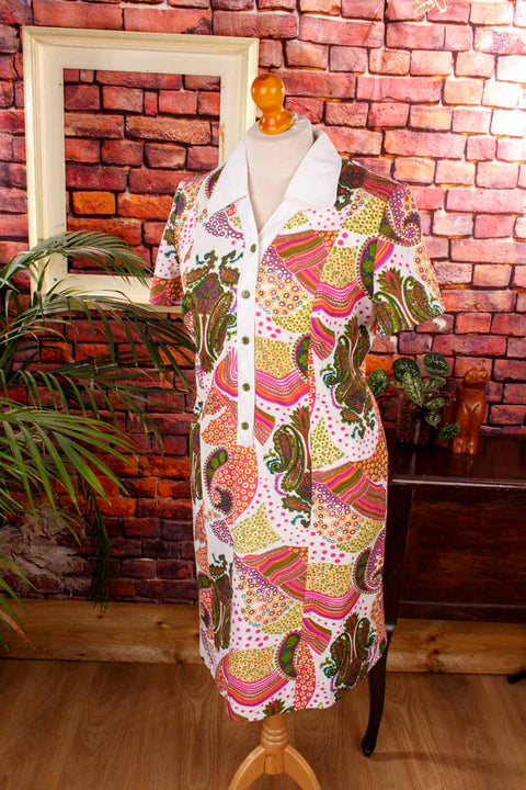 70er Schlager Stretchkleid bunt
