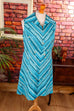 70s Disco Kleid türkis Brokat