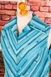 70s Disco Kleid türkis Brokat
