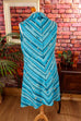 70s Disco Kleid türkis Brokat