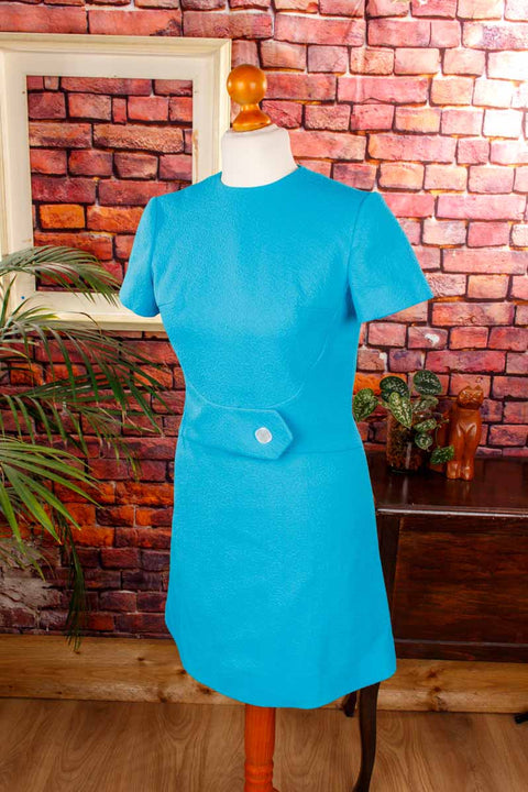 60s Minikleid türkis