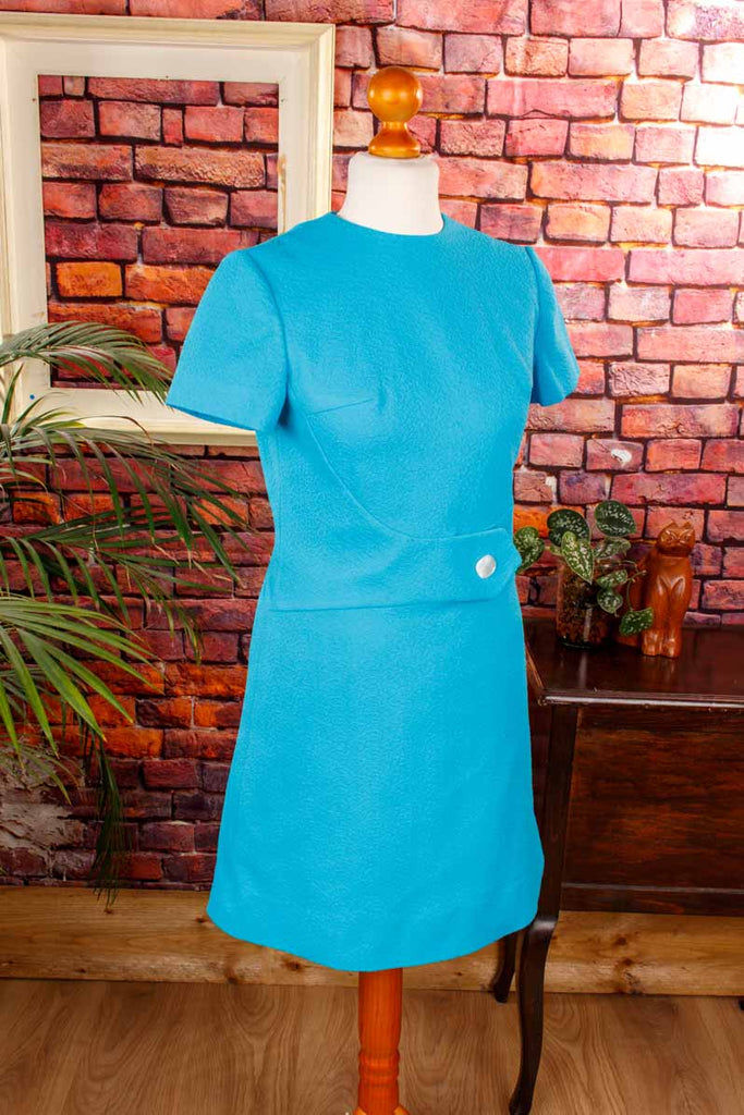 60s Minikleid türkis