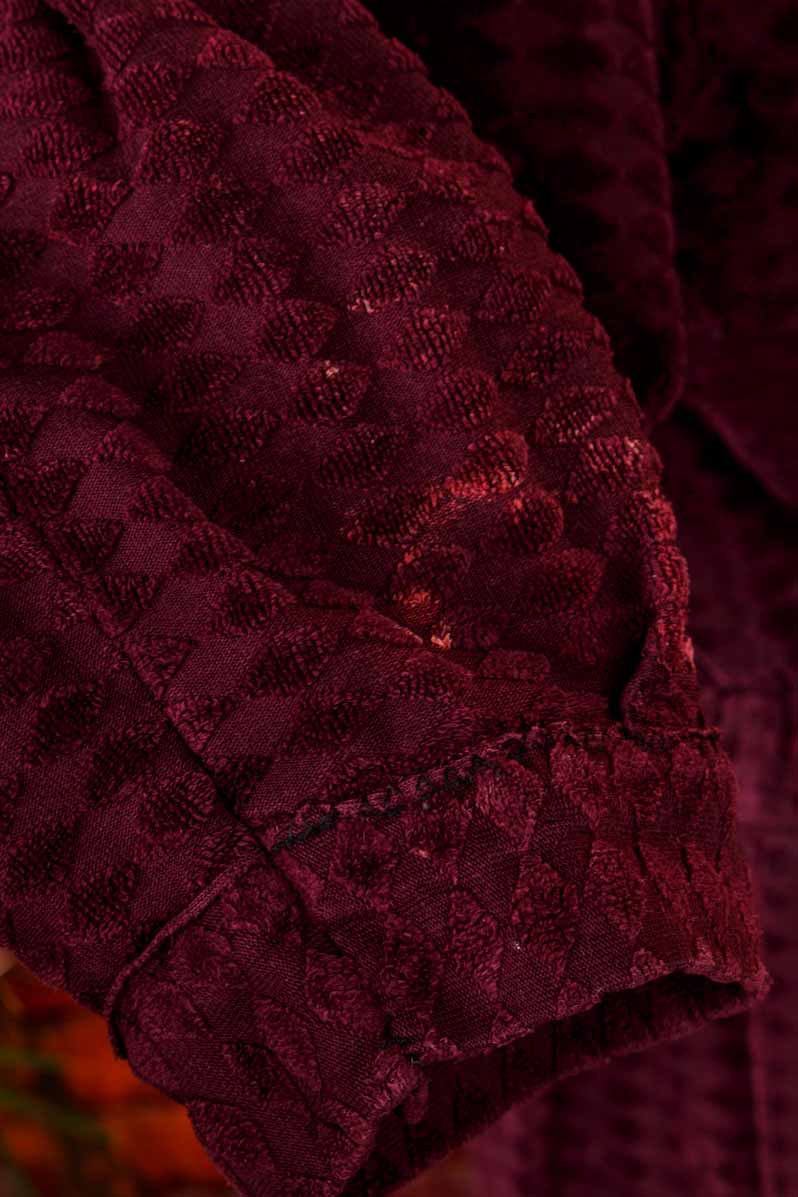 Hauskleid weinrot Samt