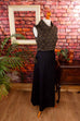 70er Abendkleid schwarz gold